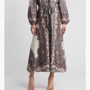 Julia Jordan Black and Cream Paisley Dress